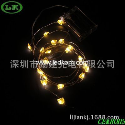 工廠直銷 LED銅線燈串——郁金香造型電池盒燈，點亮圣誕與家居裝飾新風尚